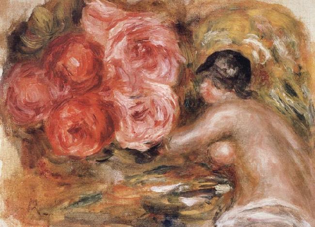 Pierre Renoir Roses and Study of Gabrielle Sweden oil painting art